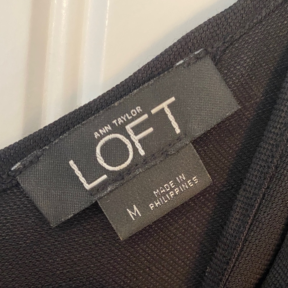 Loft Black Cropped Wide Leg Jumpsuit size Medium - Picture 2 of 8